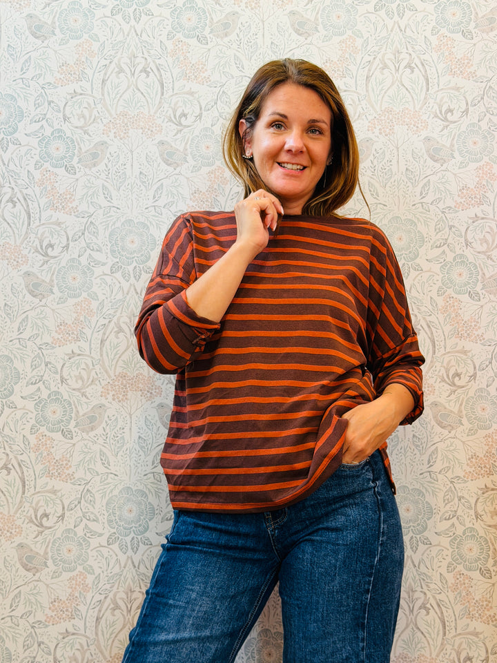 T-shirt Manica Lunga Gemma Righe