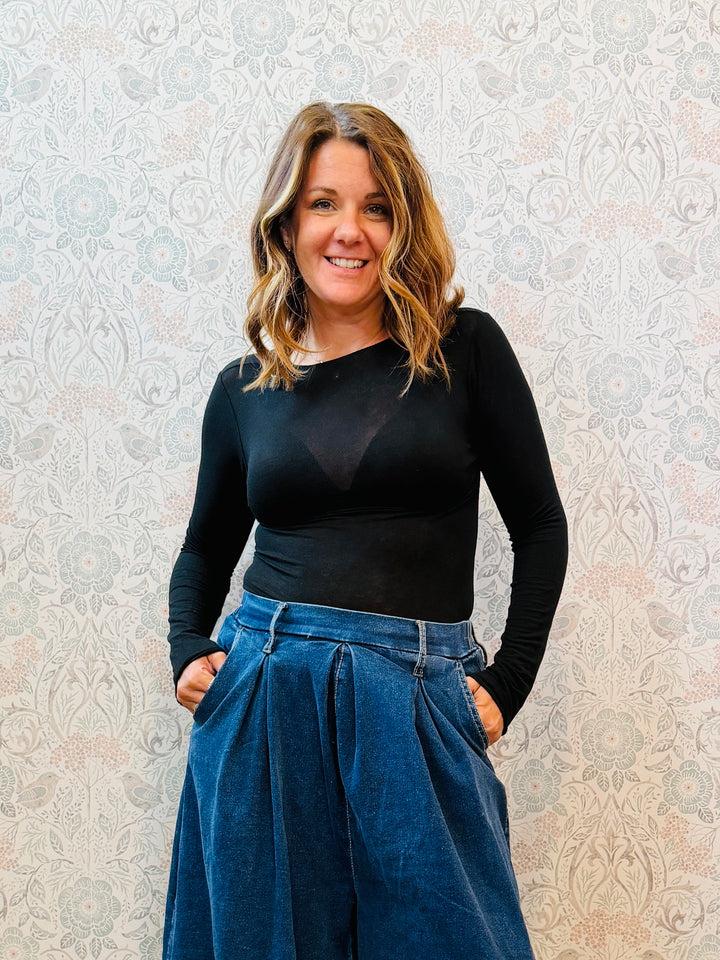 Maglia Bodycon Scollo Tondo Cashmere-Modal
