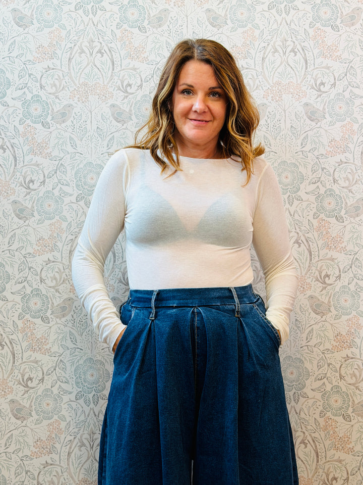 Maglia Bodycon Scollo Tondo Cashmere-Modal