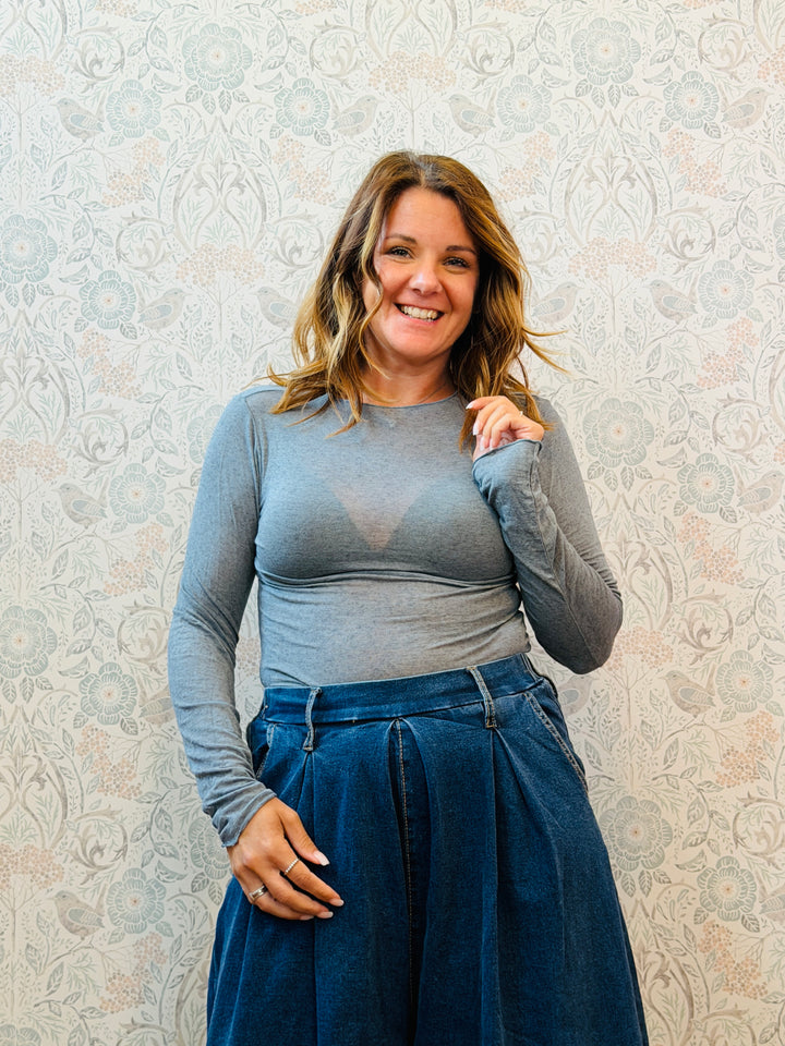 Maglia Bodycon Scollo Tondo Cashmere-Modal