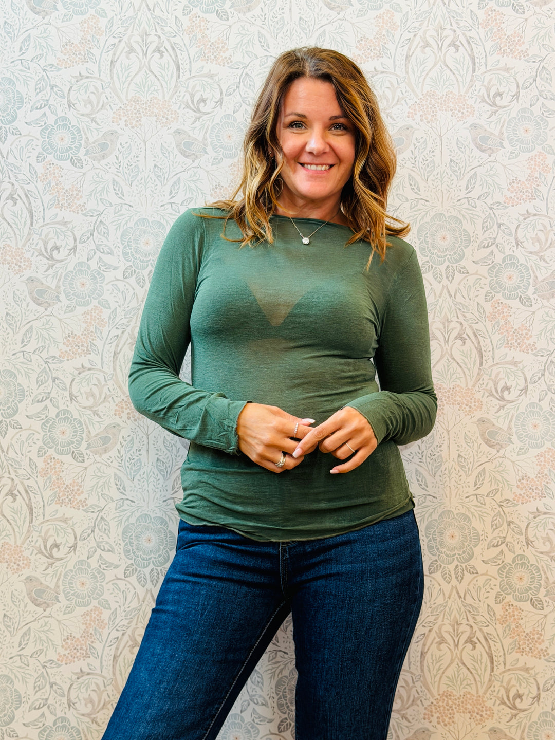 Maglia Bodycon Scollo Barchetta Cashmere-Micromodal