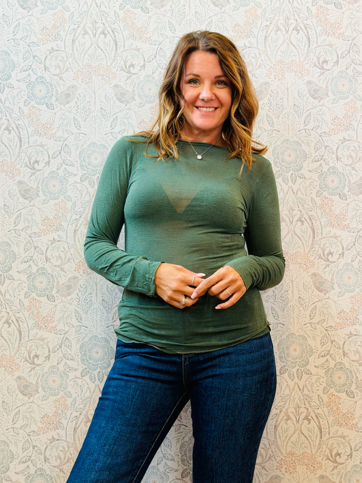 Maglia Bodycon Scollo Barchetta Cashmere-Micromodal
