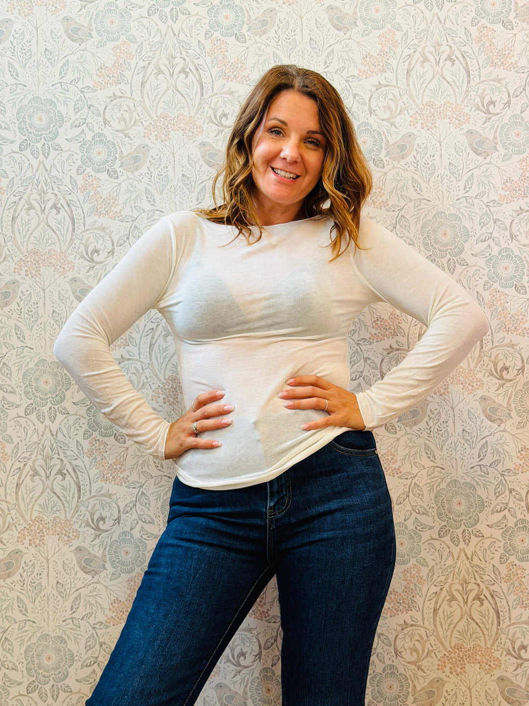 Maglia Bodycon Scollo Barchetta Cashmere-Micromodal