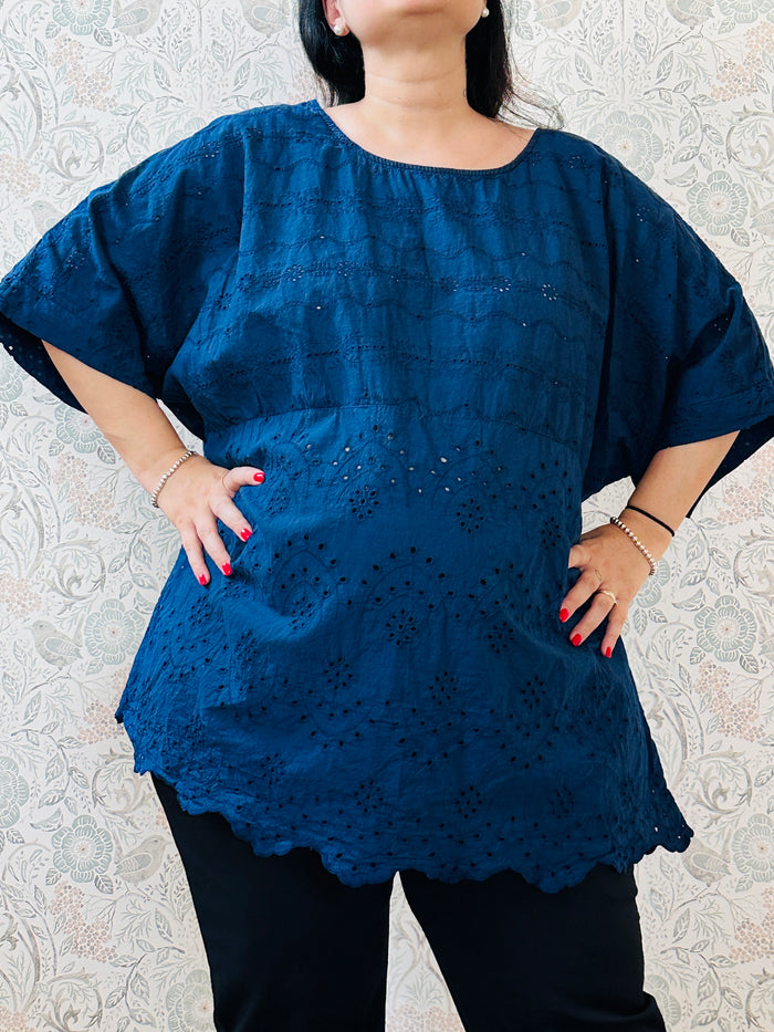 la valigia a pois Blusa Ricami Curvy