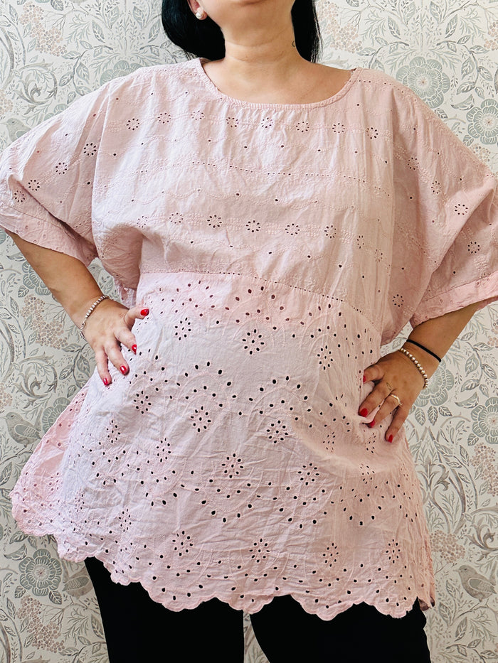 la valigia a pois Blusa Ricami Curvy