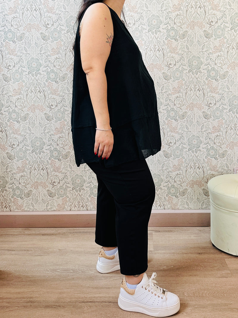 la valigia a pois Top Curvy