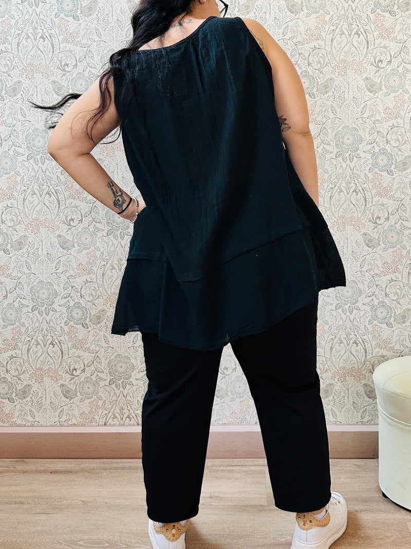 la valigia a pois Top Curvy