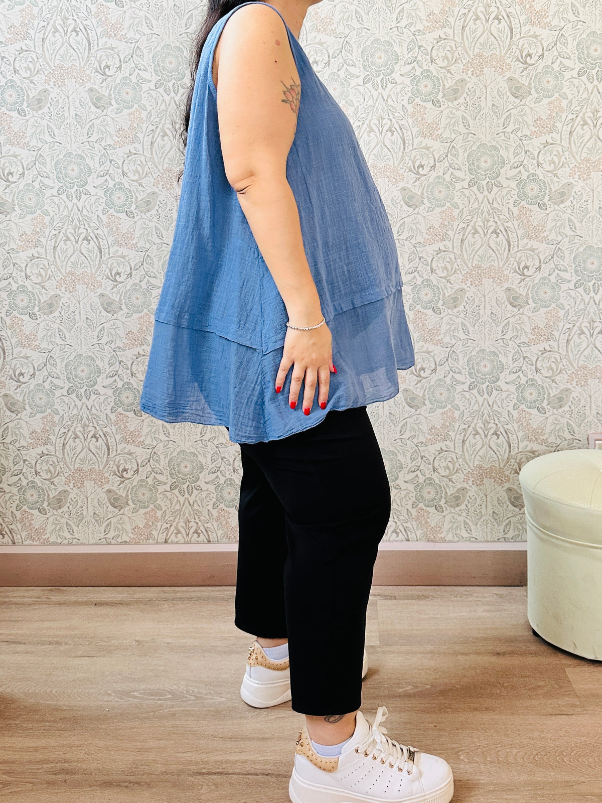 la valigia a pois Top Curvy