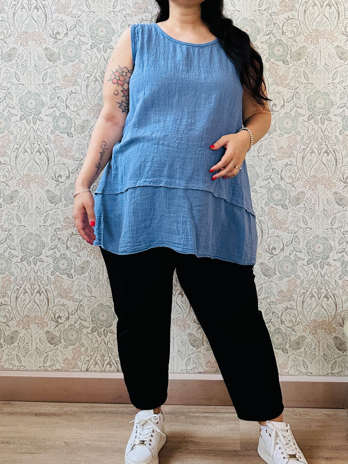 la valigia a pois Top Curvy