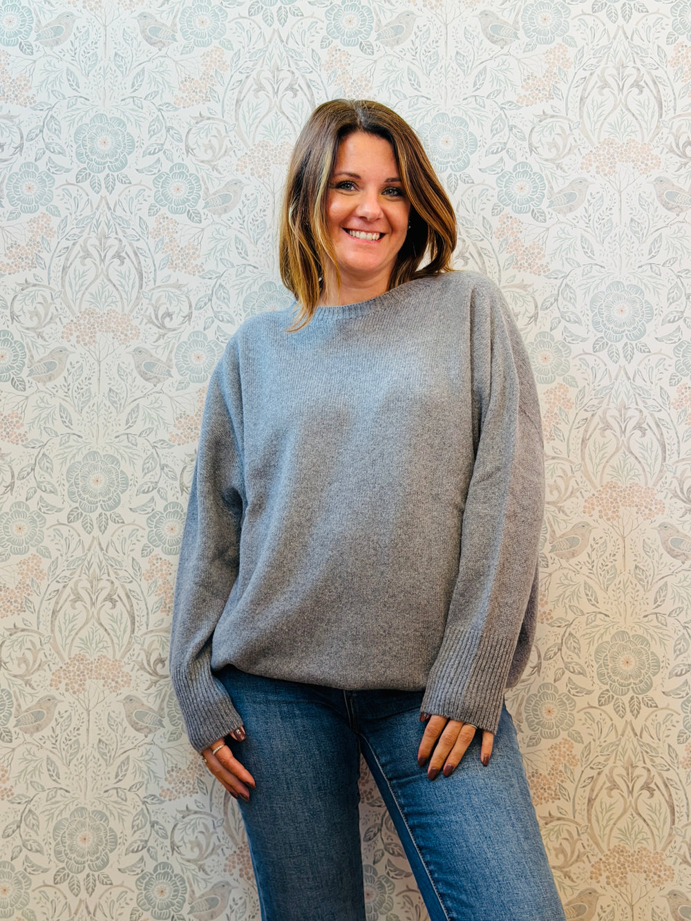 Maglione 100% Cashmere Manica Lunga