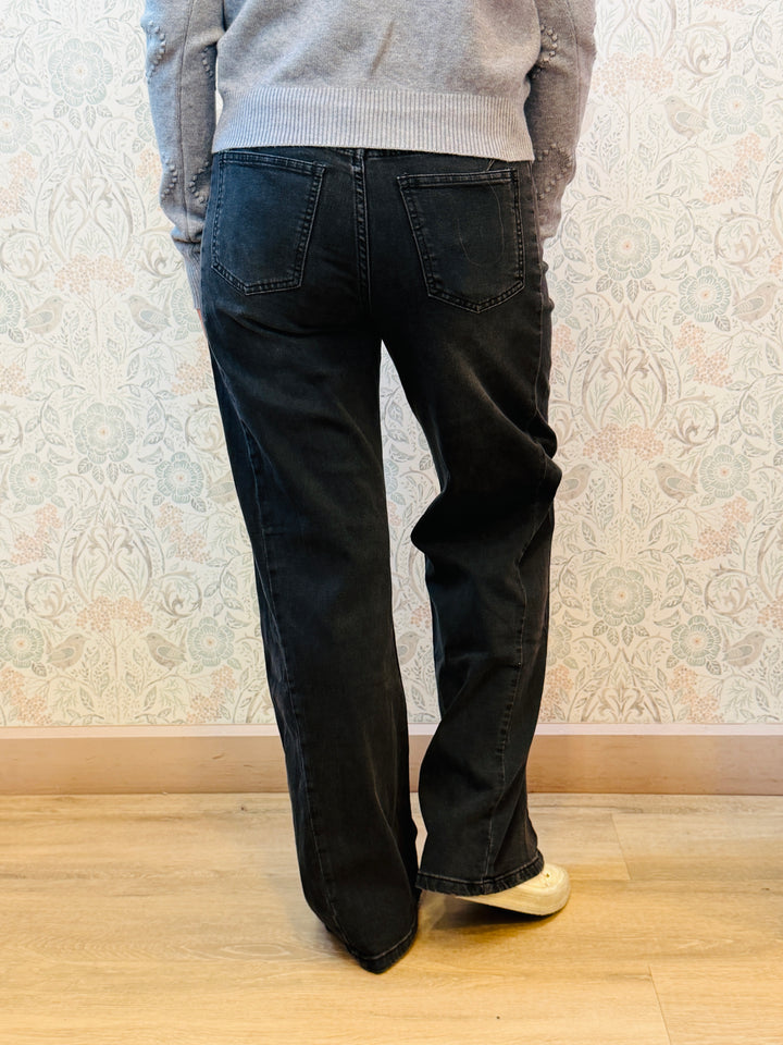 Jeans Wide Mikonos Nero