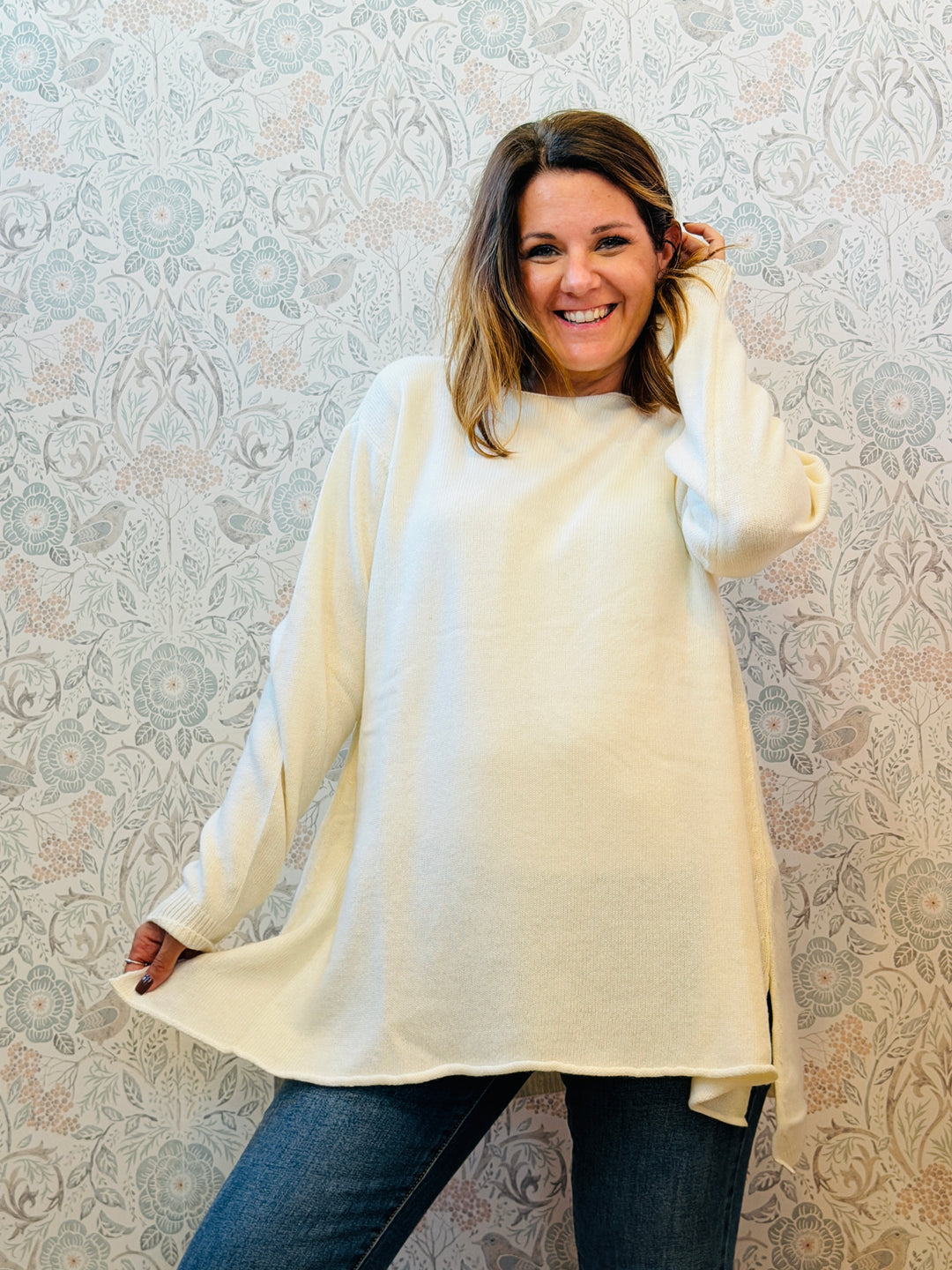 Maglione Cashmere Acero Lungo