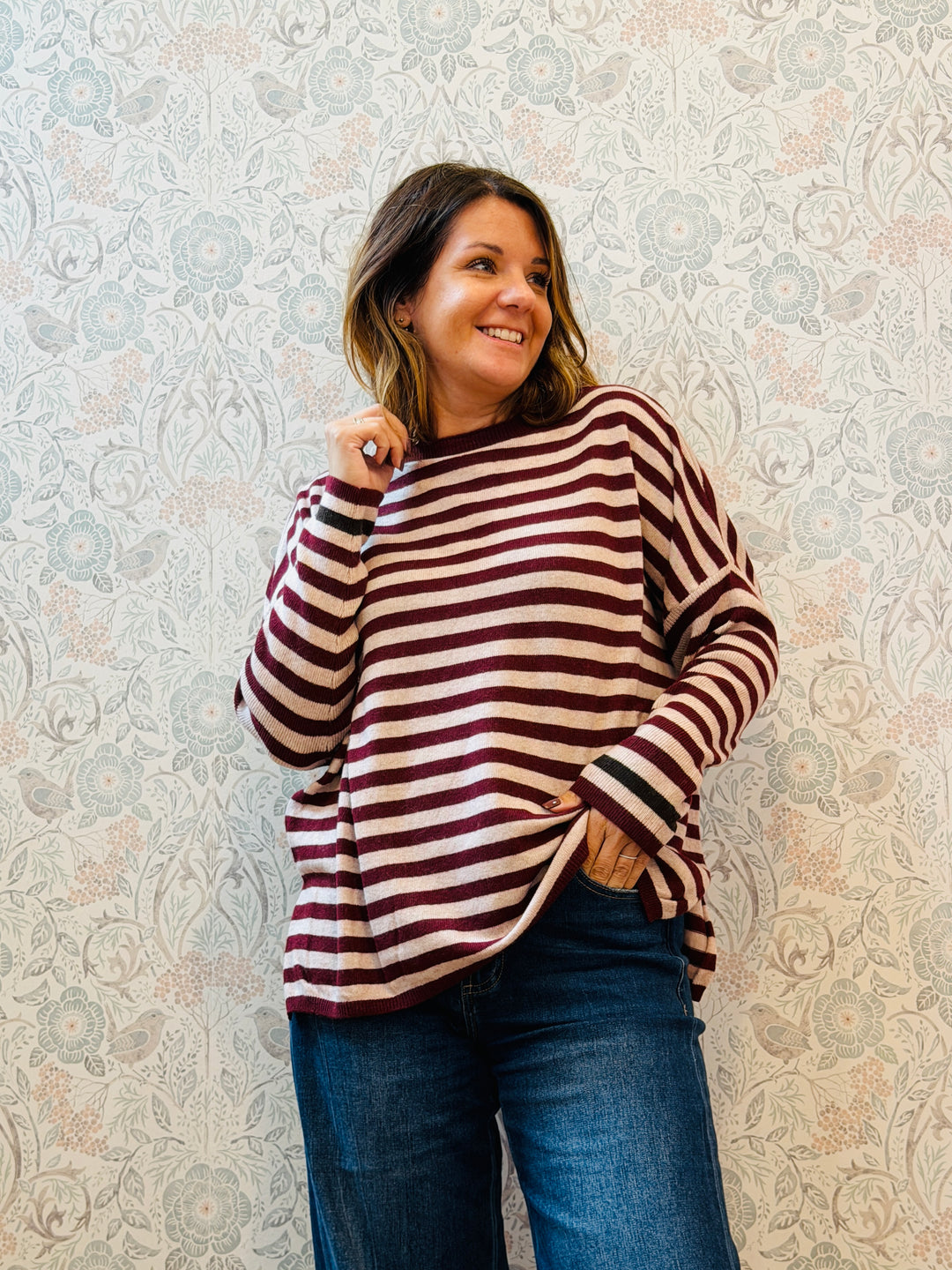 Maglione Righe Spacchetti 