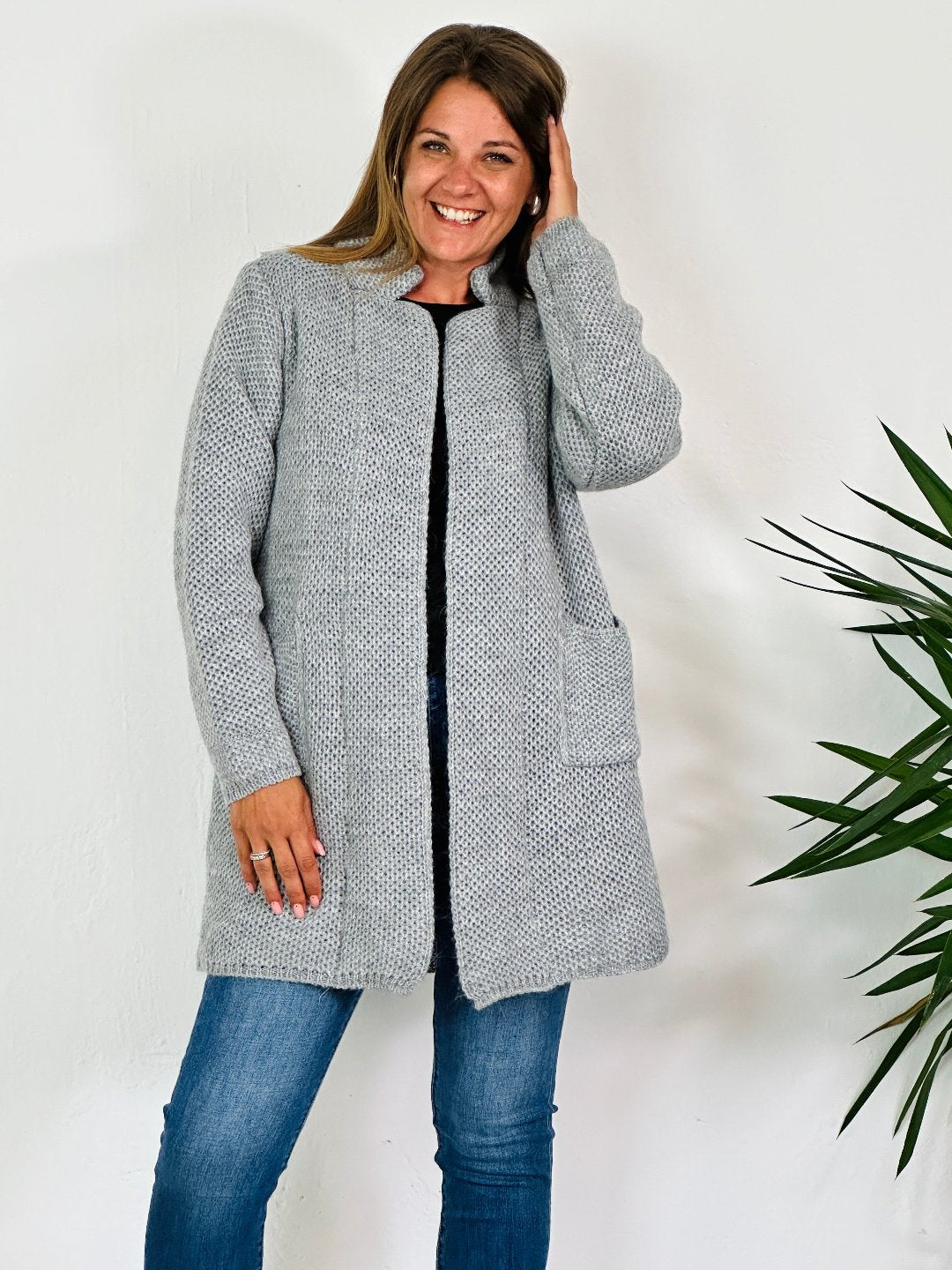 la valigia a pois Cardigan Mohair