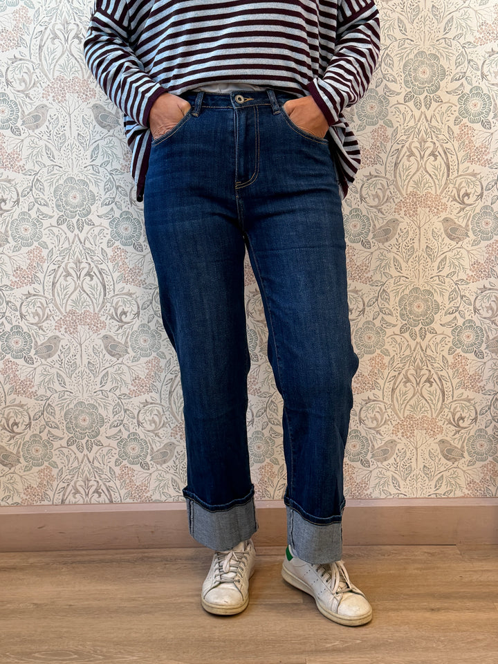 Jeans Straight Risvolto