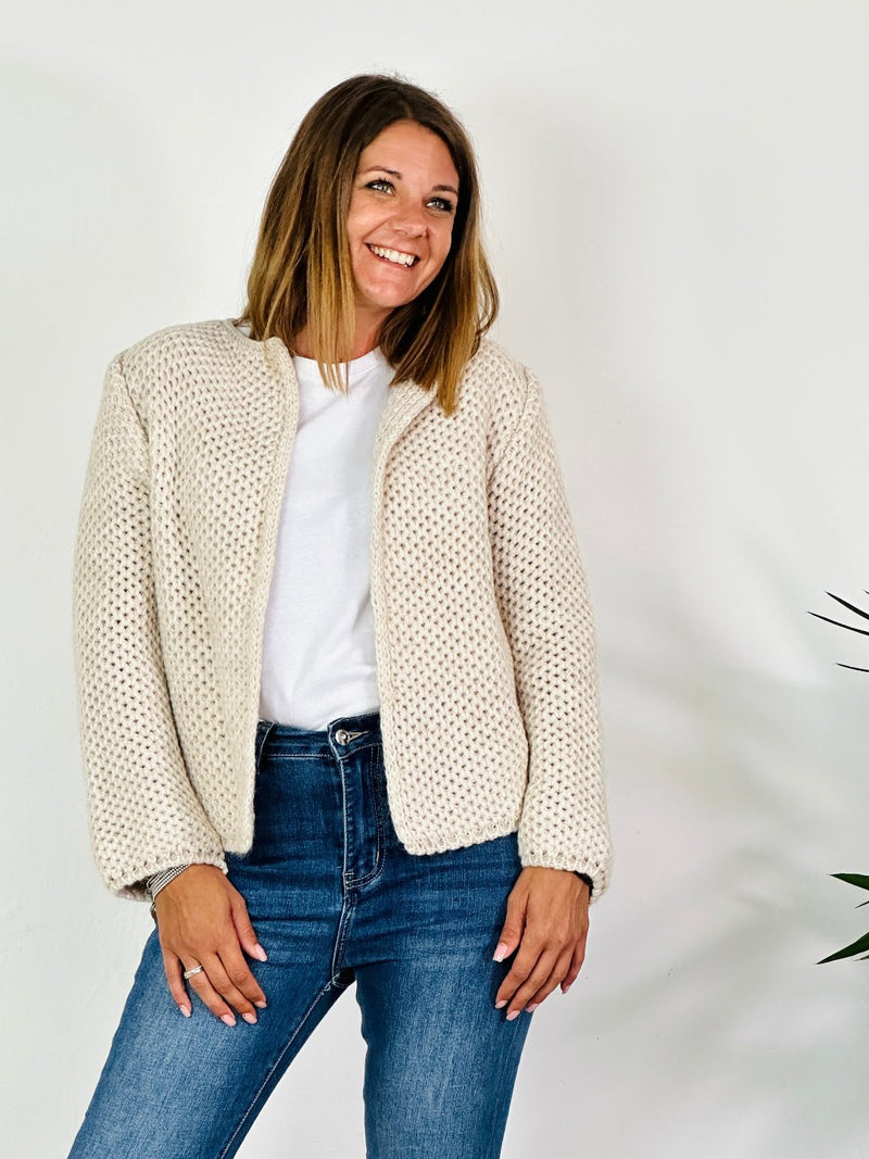 la valigia a pois Cardigan Mohair Corto