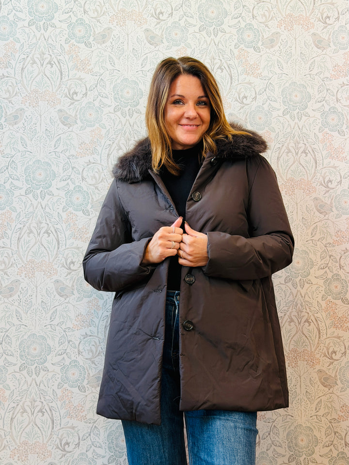 Giacca Trench Puffy Marrone 