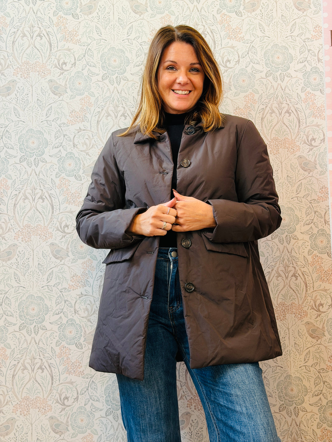 Giacca Trench Puffy Marrone 