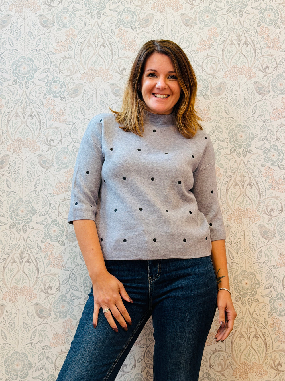 Maglione Dolcevita Pois