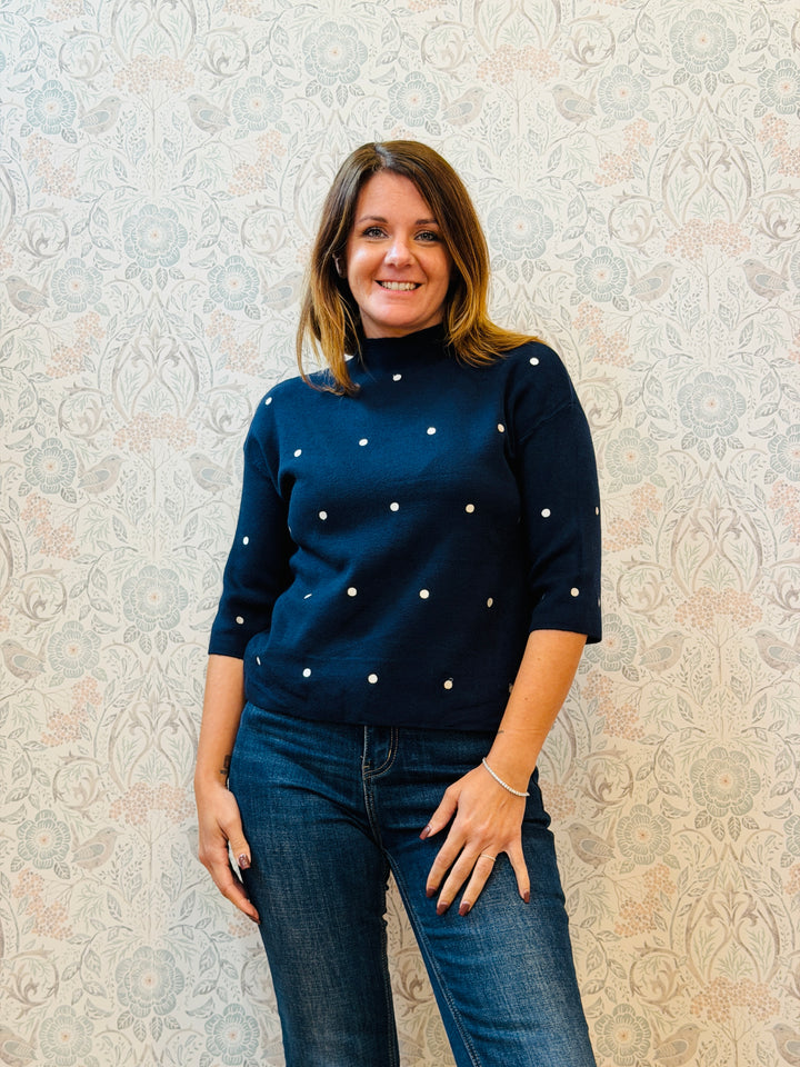 Maglione Dolcevita Pois