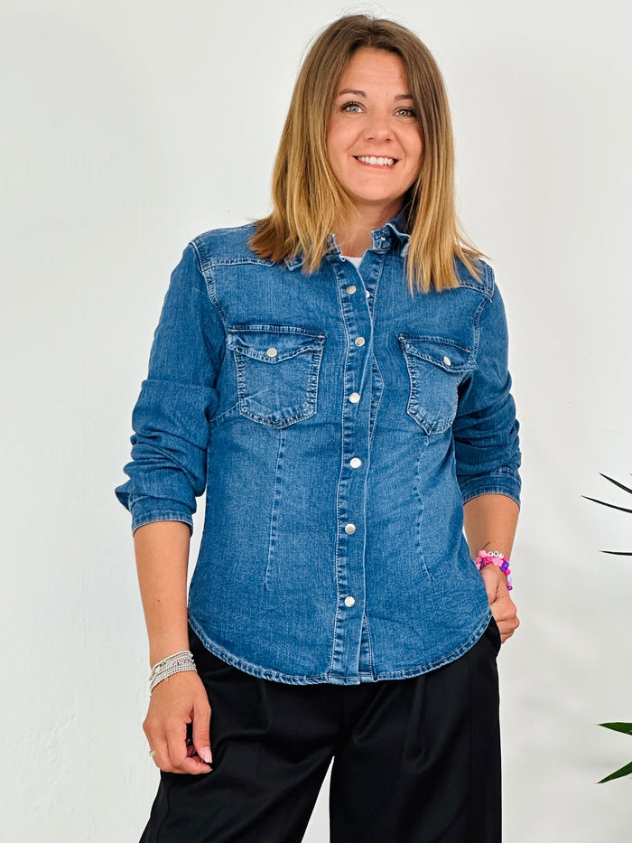 la valigia a pois Camicia Jeans Fall