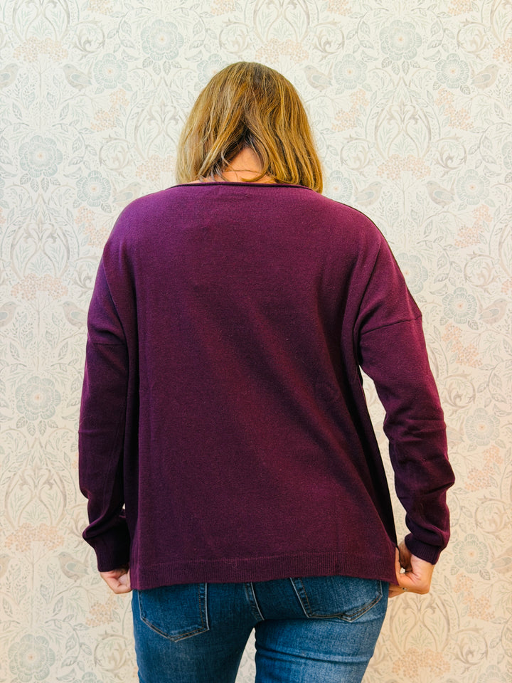 Maglione Spacchetti Tinta Unita