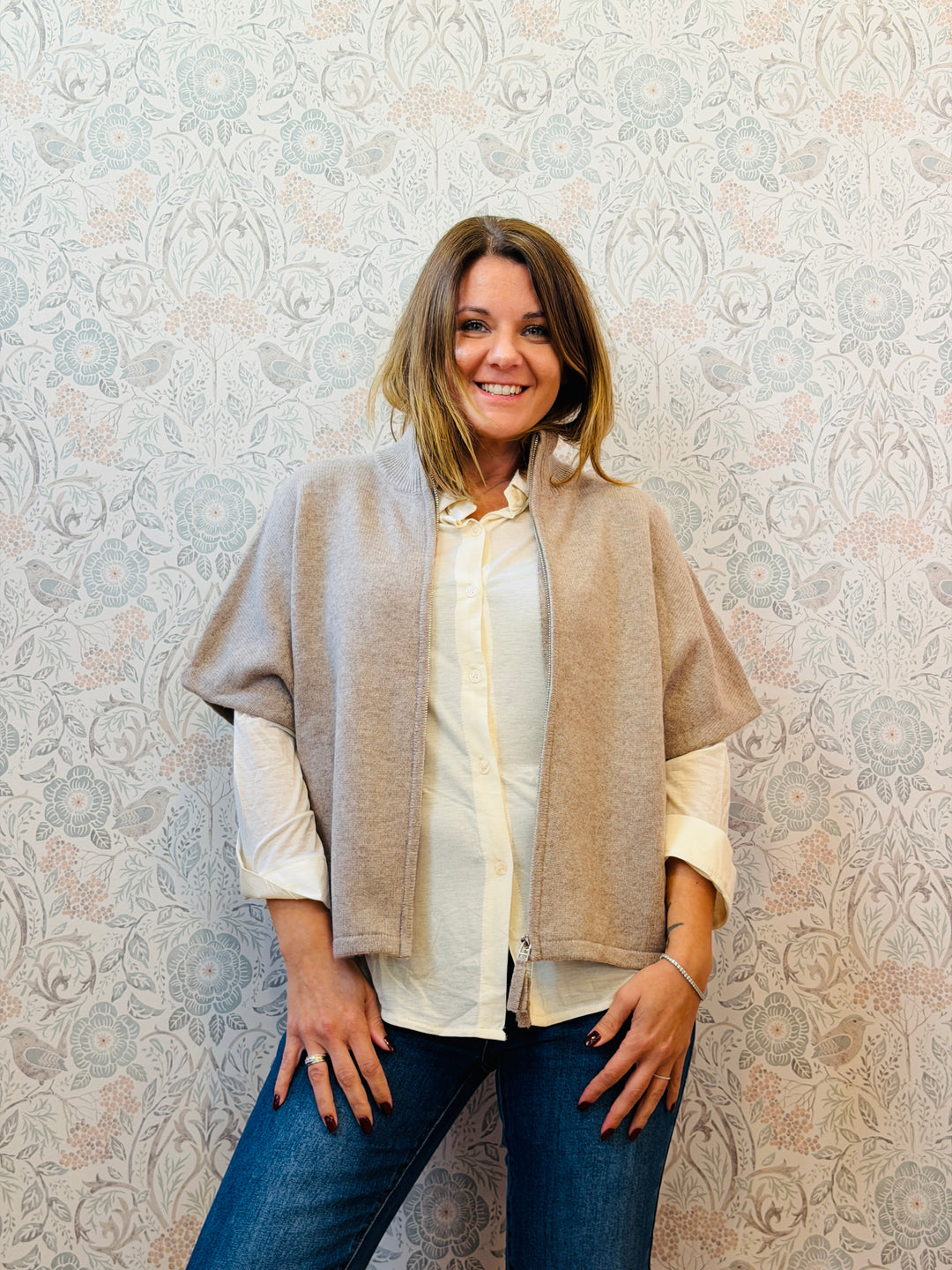 Cardigan Senza Maniche Pura Lana