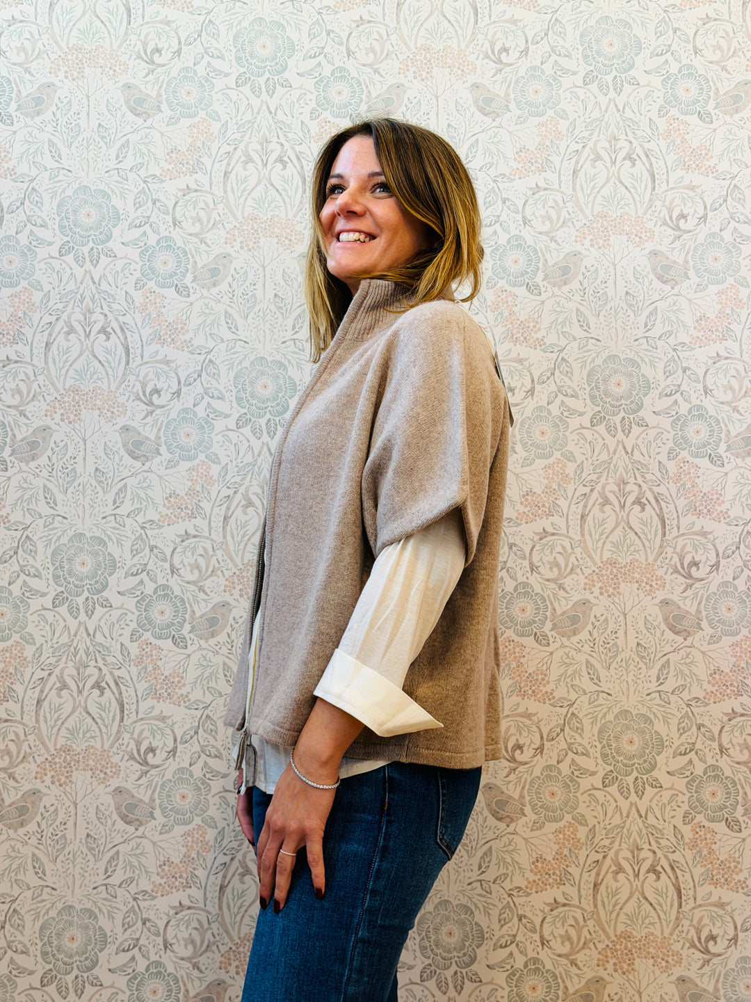 Cardigan Senza Maniche Pura Lana