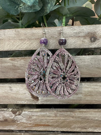 Orecchini Macramè Viola Lilla - Accessori Moda Donna Made in Italy Artigianali