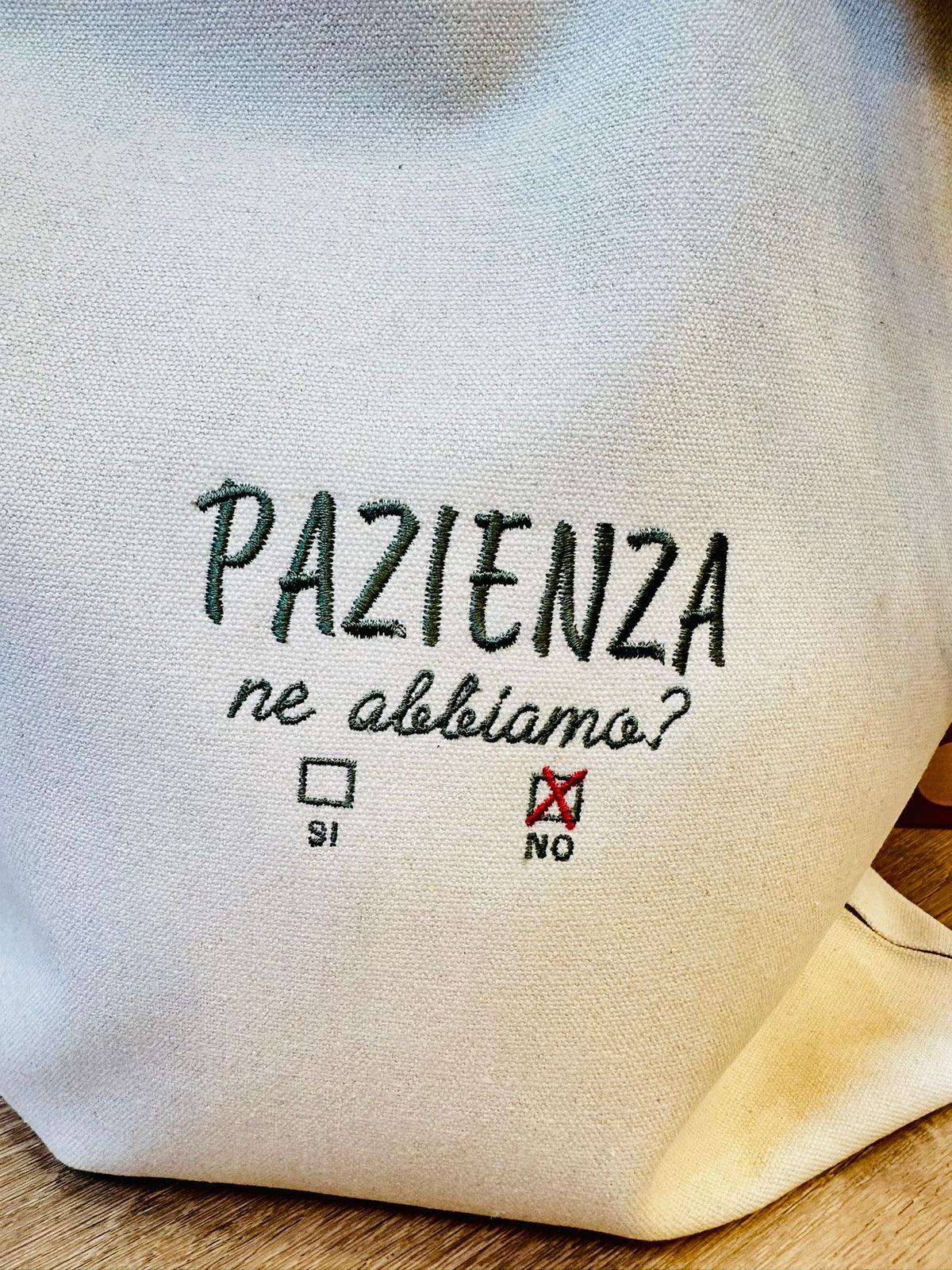 Borsa Tela "Pazienza SI - NO"