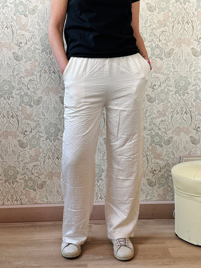 Pantalone Joggers Shiny Panna - Abbigliamento Donna Must Have
