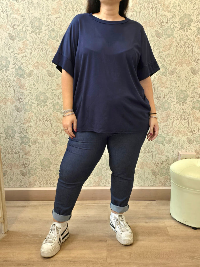 T-shirt Manica Corta Basic Curvy - Abbigliamento Donna Made in Italy Must Have